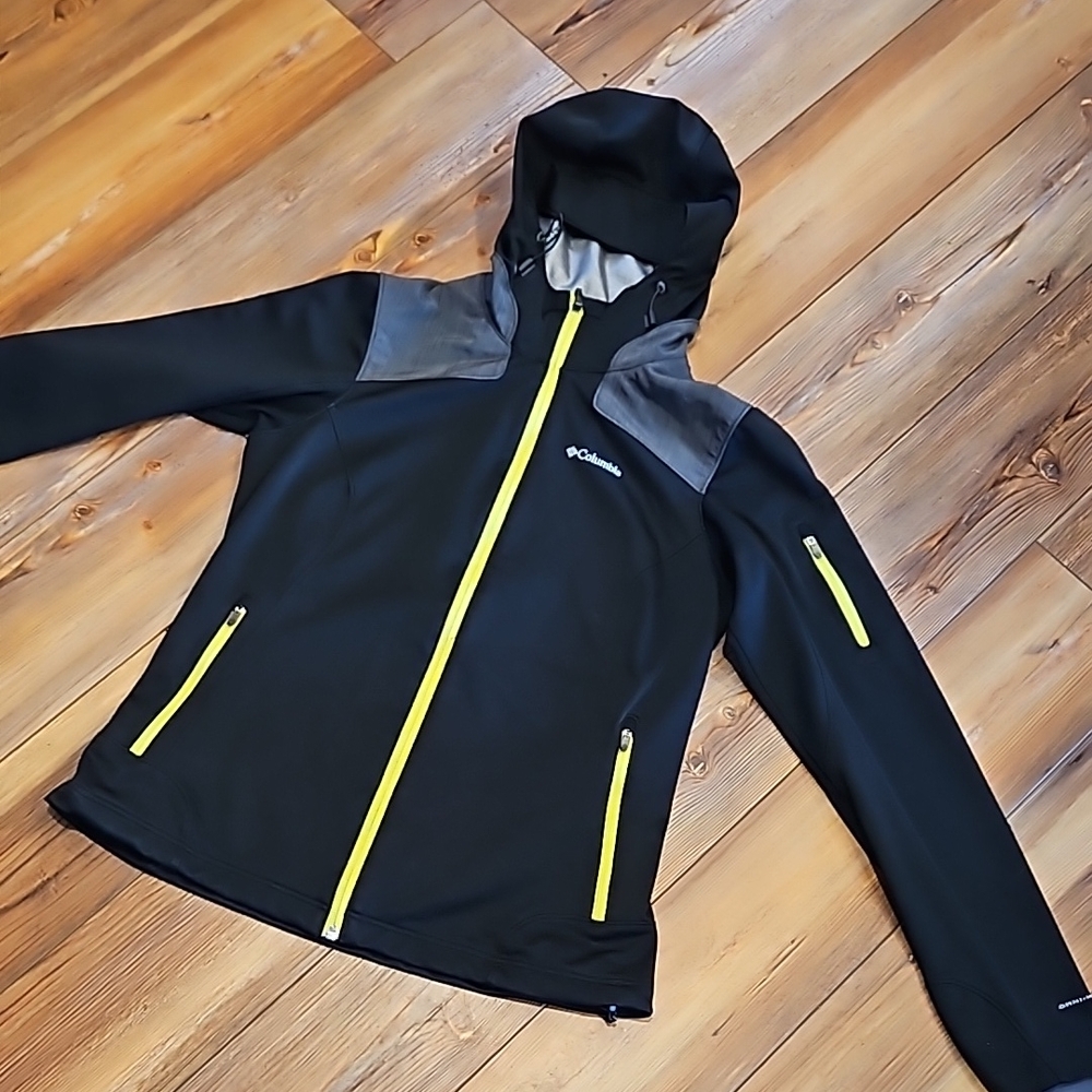 Columbia Black and Yellow Hooded Jacket